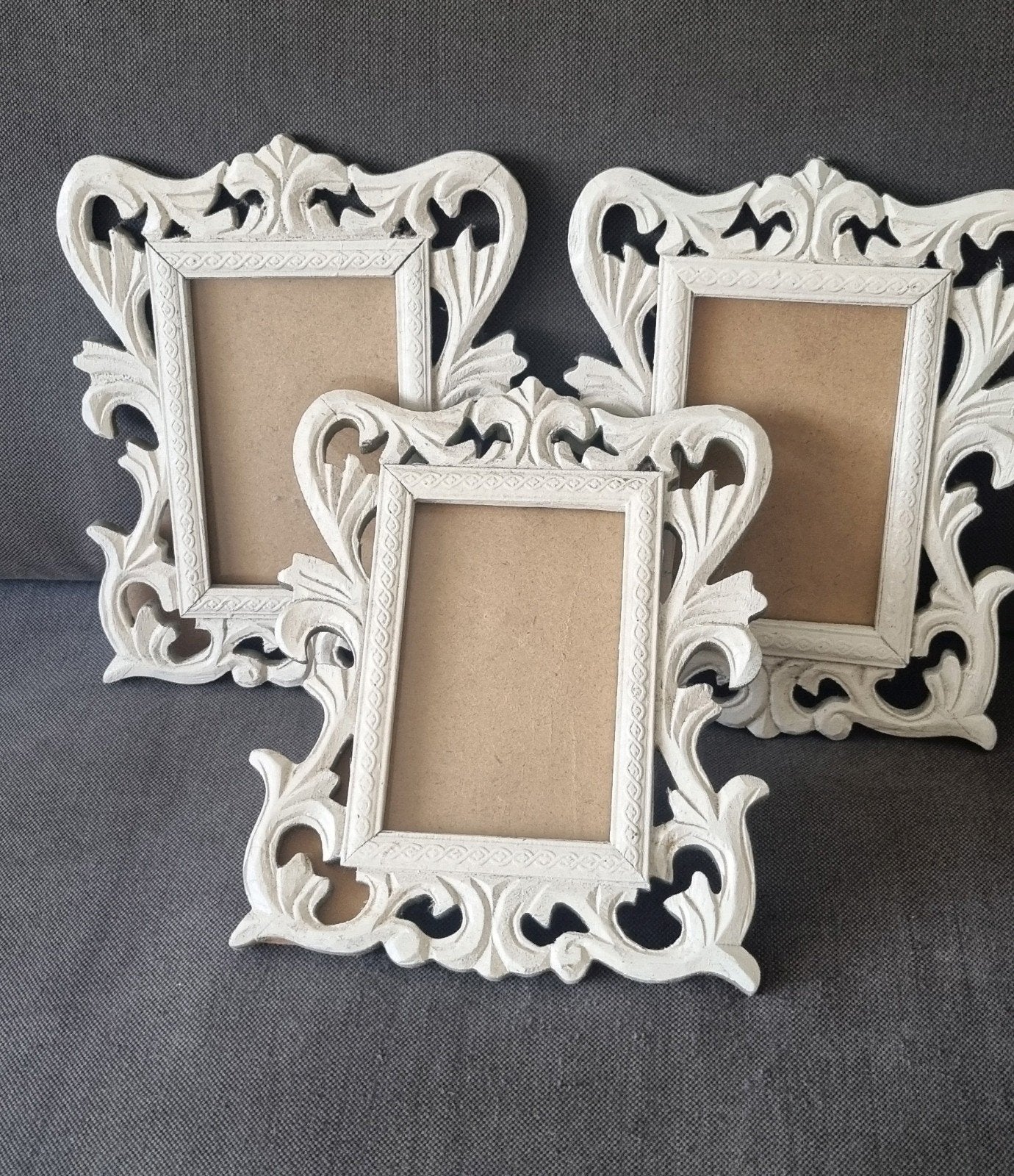 Fotolijst sierlijk wit ,  4x, Verzenden, Overige typen, Sierrand, Wit