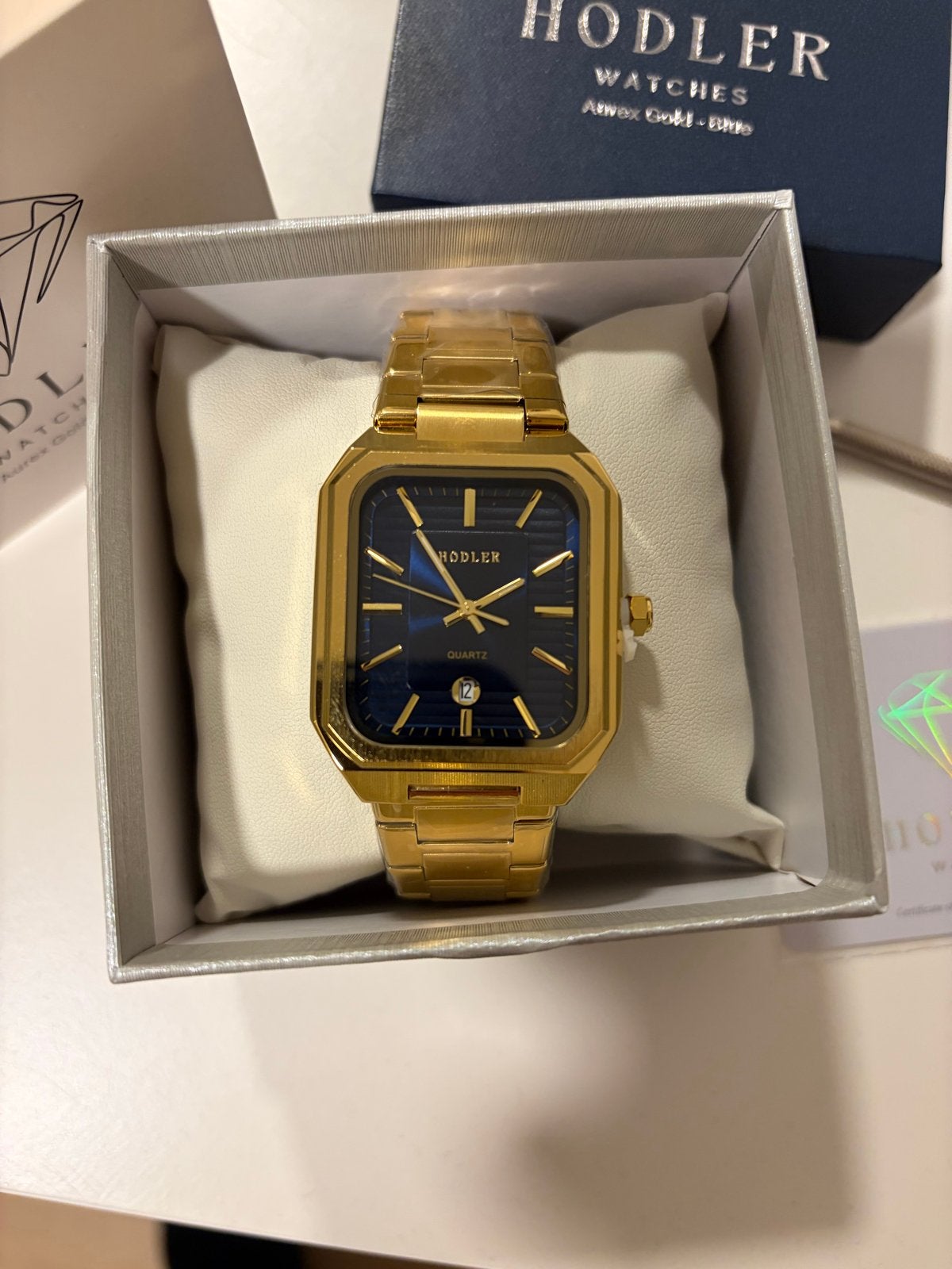 Hodler Aurex Gold - Blue horloge, Staal, Polshorloge, Nieuw, Ophalen