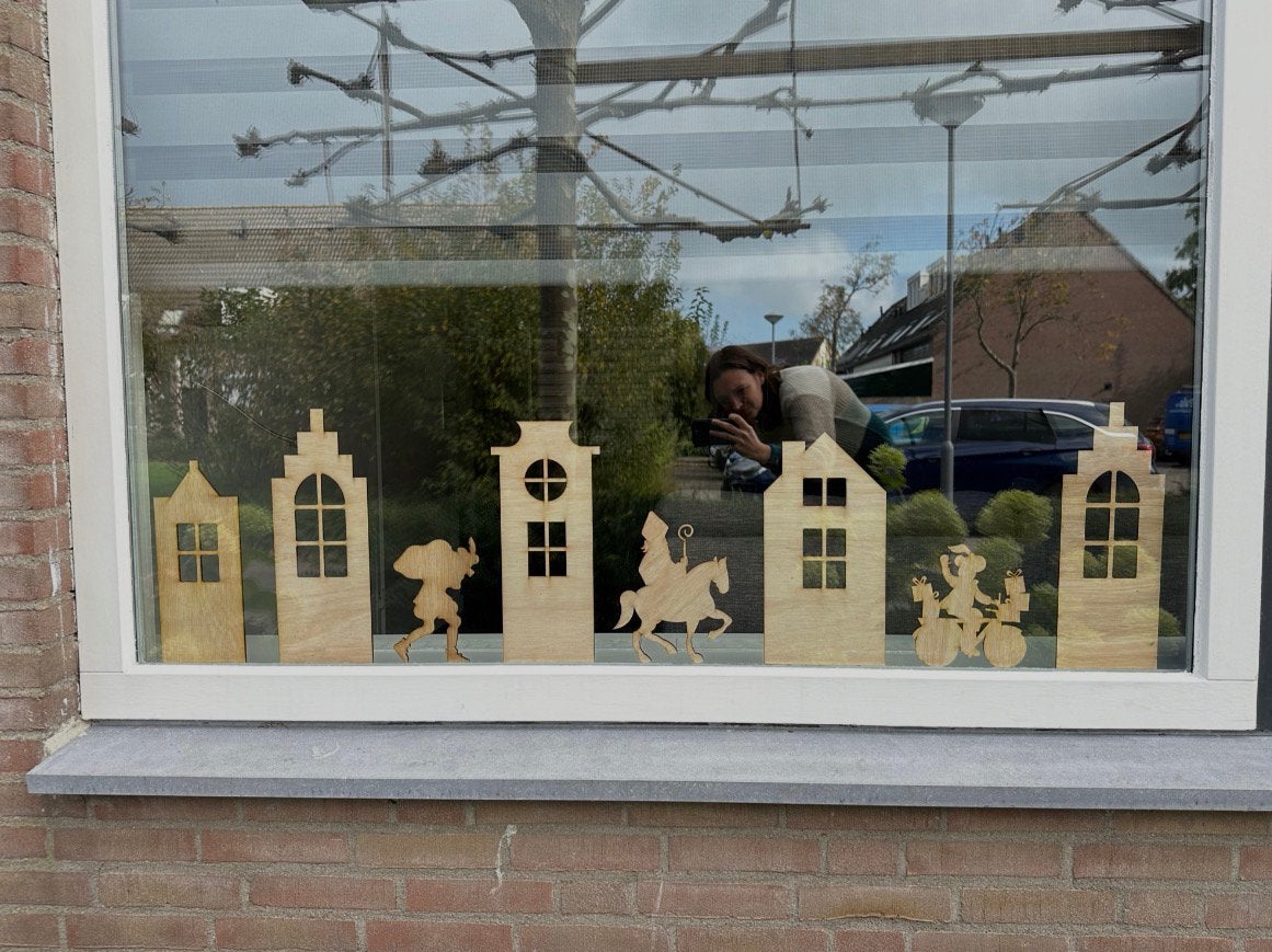 Houten Sinterklaas Decoratie Set, Diversen, Ophalen of Verzenden
