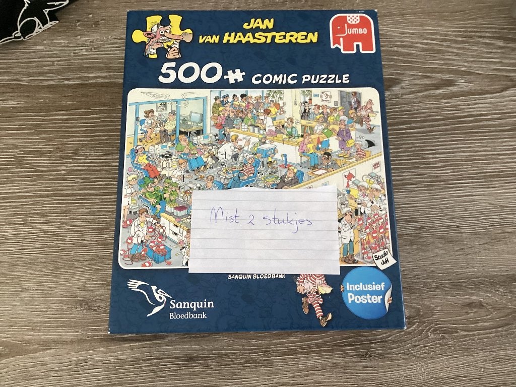 Jan van Haasteren ( de bloedbank), Ophalen of Verzenden, 500 t/m 1500 stukjes, Zo goed als nieuw