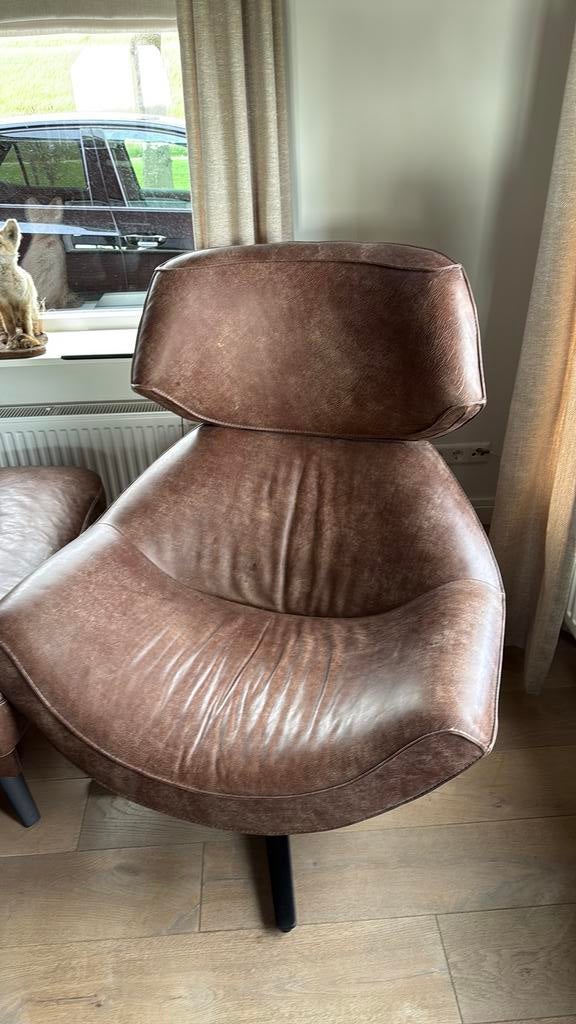 Draaifauteuil bruin, Huis en Inrichting, Fauteuils, Ophalen, Zo goed als nieuw, 75 tot 100 cm, 50 tot 75 cm