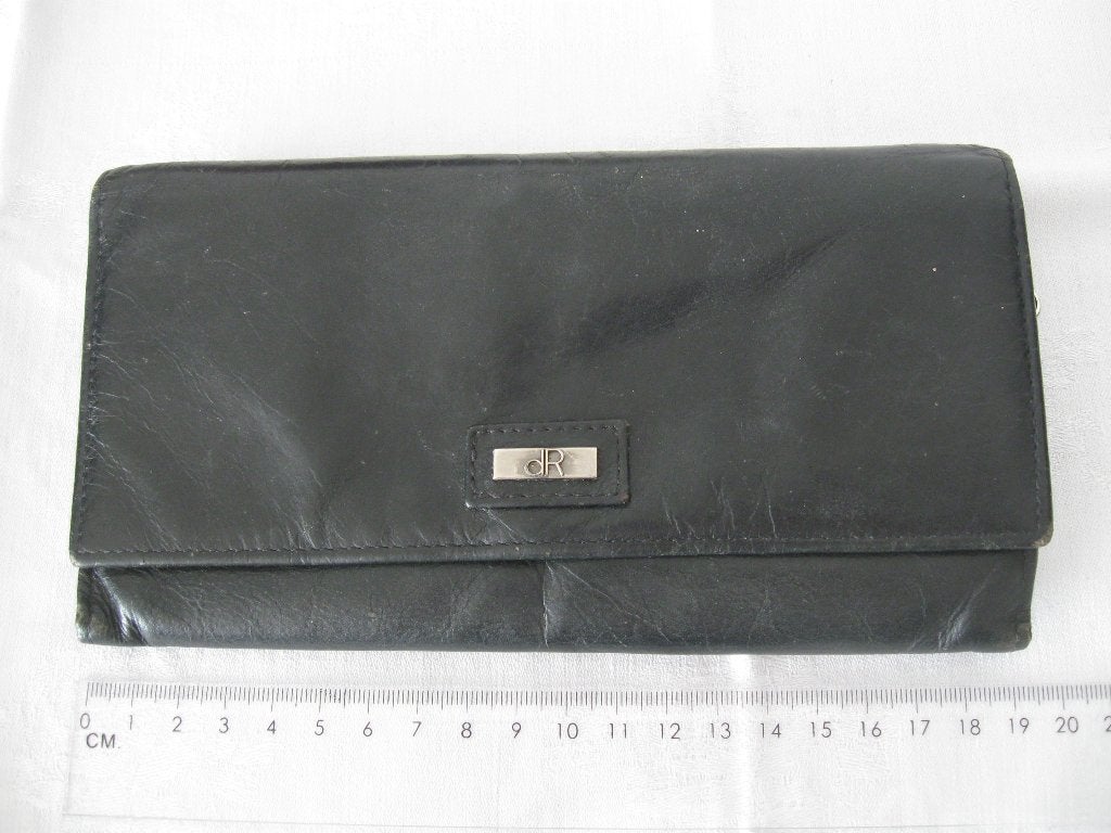 De Rooy Rooij dR zwart leren portemonnee goede staat, Sieraden, Tassen en Uiterlijk, Ophalen of Verzenden, Gebruikt, Zwart, Leer