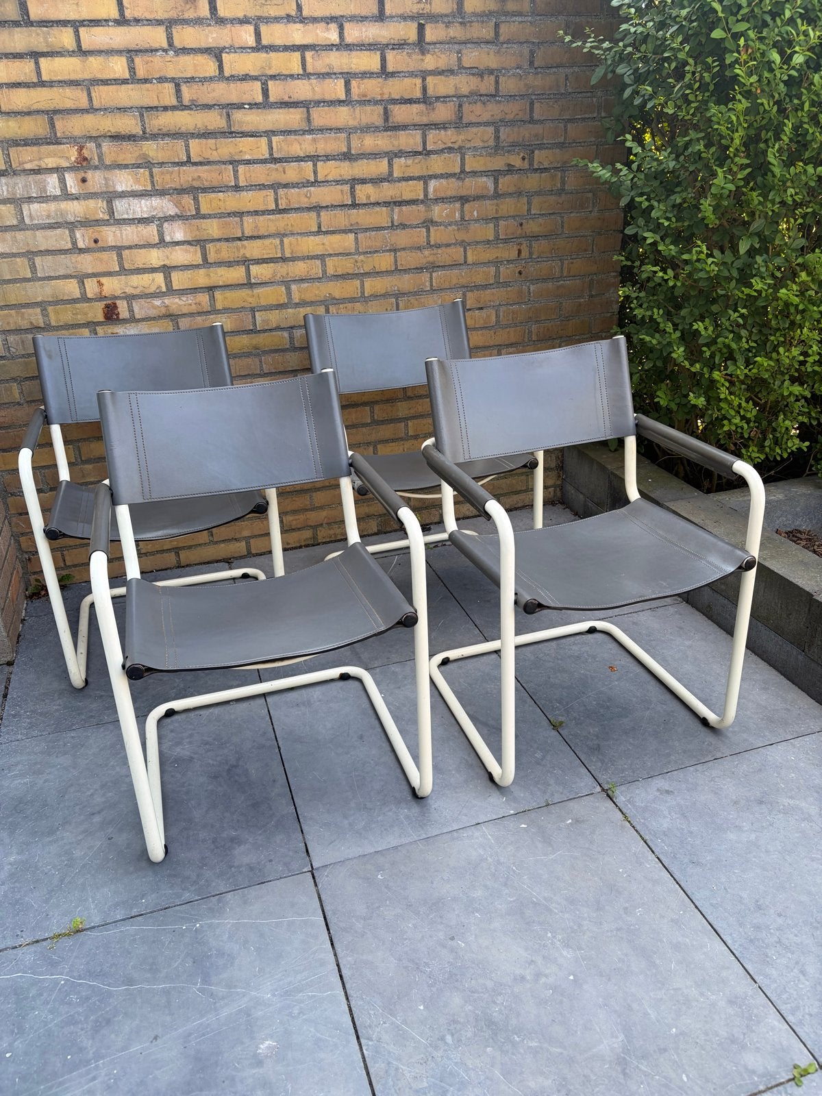 4 Mart Stam Bauhaus Sledestoelen  S34 buisframe, Ophalen