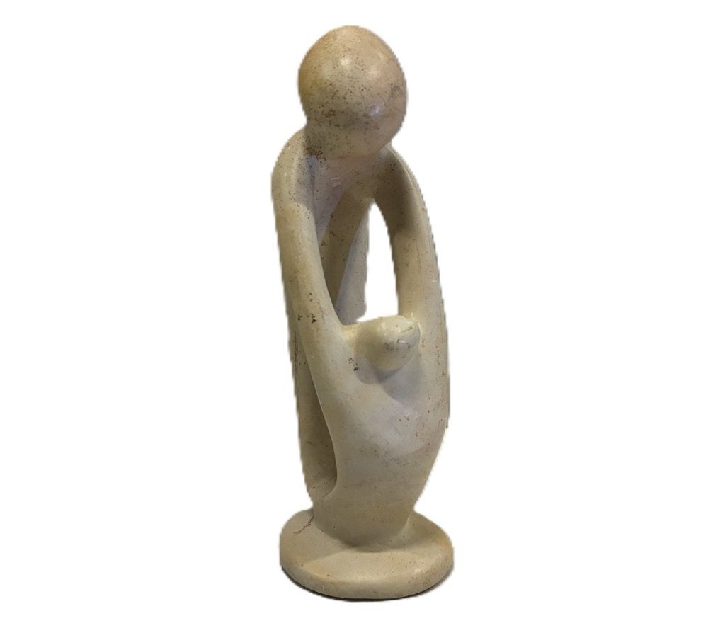 Abstract stenen beeldje, gestileerde gebogen figuur, Ophalen of Verzenden, Steen of Keramiek, Beeld, Abstract