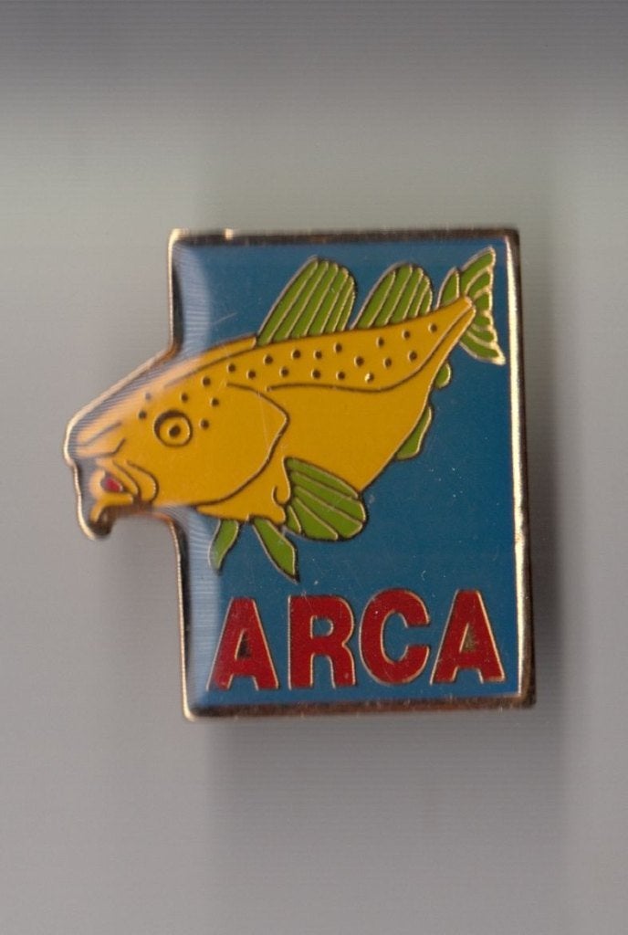 Arca Visspullen Vis Hengelsport Vissen pin, Verzamelen, Gebruikt, Niet vindbaar, Niet vindbaar, Speldje of Pin