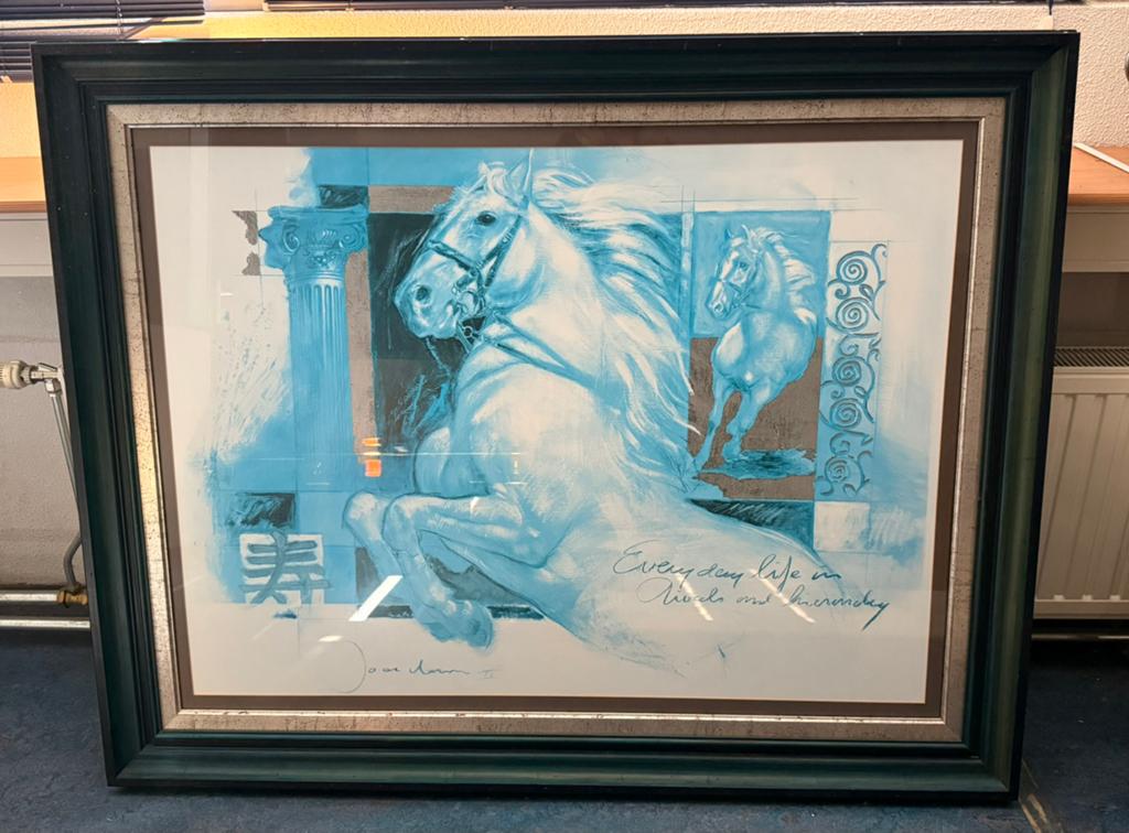 Paarden print in zeer luxe lijst, Ophalen
