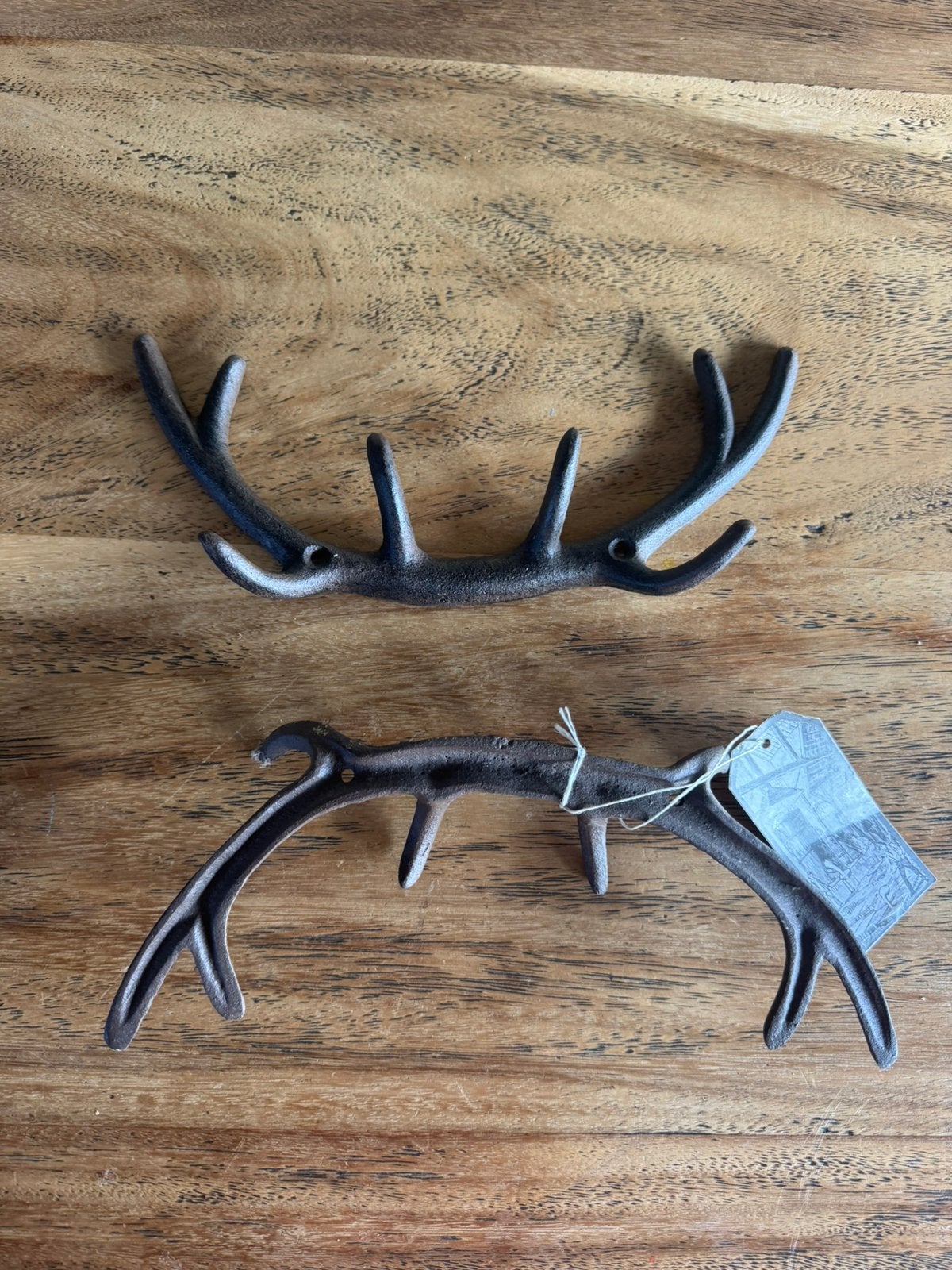 2 Nieuwe gietijzeren kapstokken gewei eland, Nieuw, Minder dan 100 cm, Metaal, Ophalen
