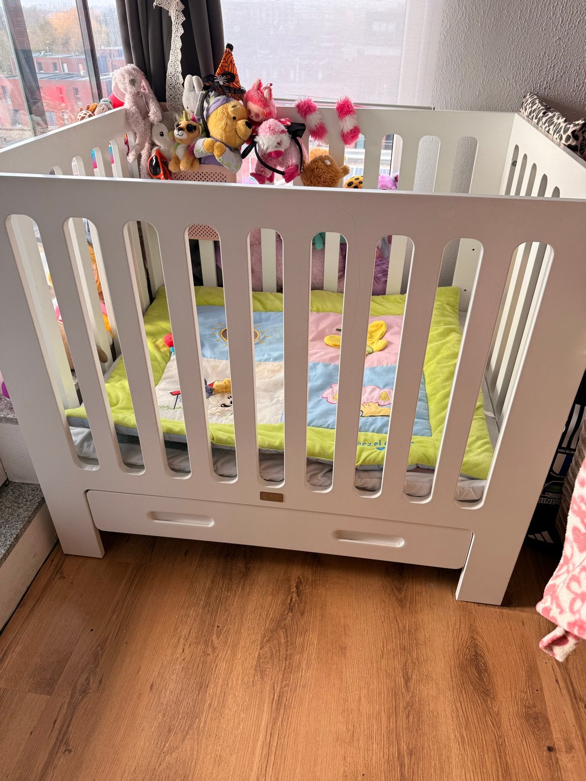 Witte box met lade - Coming Kids 105x83,5 massief hout, Ophalen, Zo goed als nieuw, Ledikant
