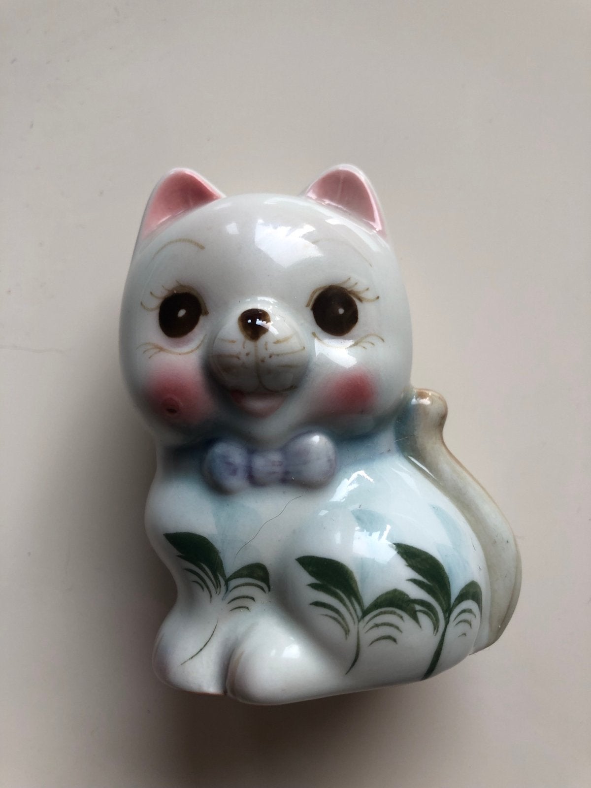 Vintage Keramische Kat Spaarpot - Schattig Design, Verzenden, Gebruikt, Steen, Aardewerk of Keramiek, Dier