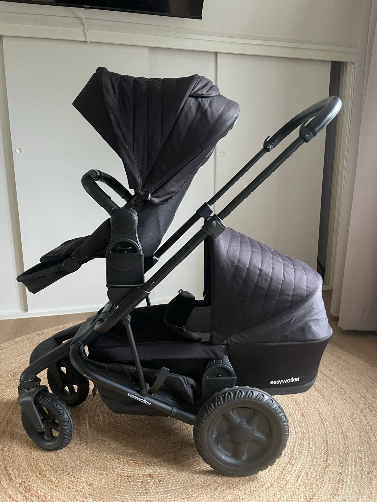 Easywalker combiwagen met reiswieg en zitje, Gebruikt, Luchtbanden, Combiwagen, Ophalen