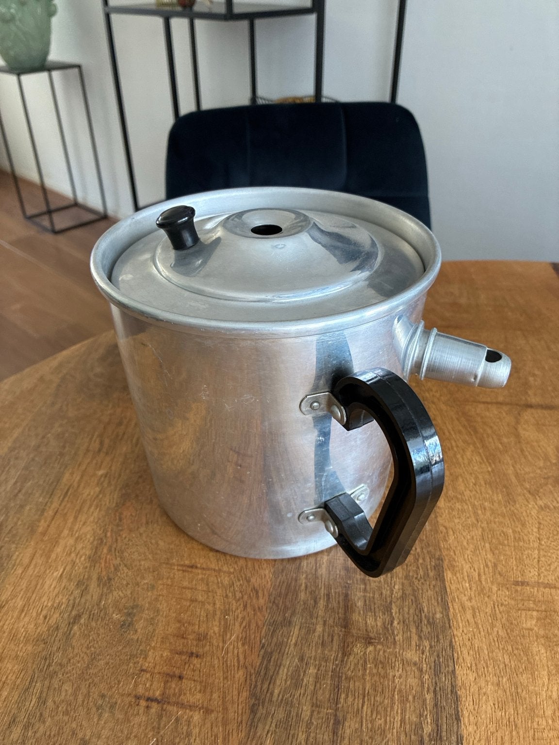 Vintage aluminium stoomextractor pan, Ophalen of Verzenden, Gebruikt, Overige typen