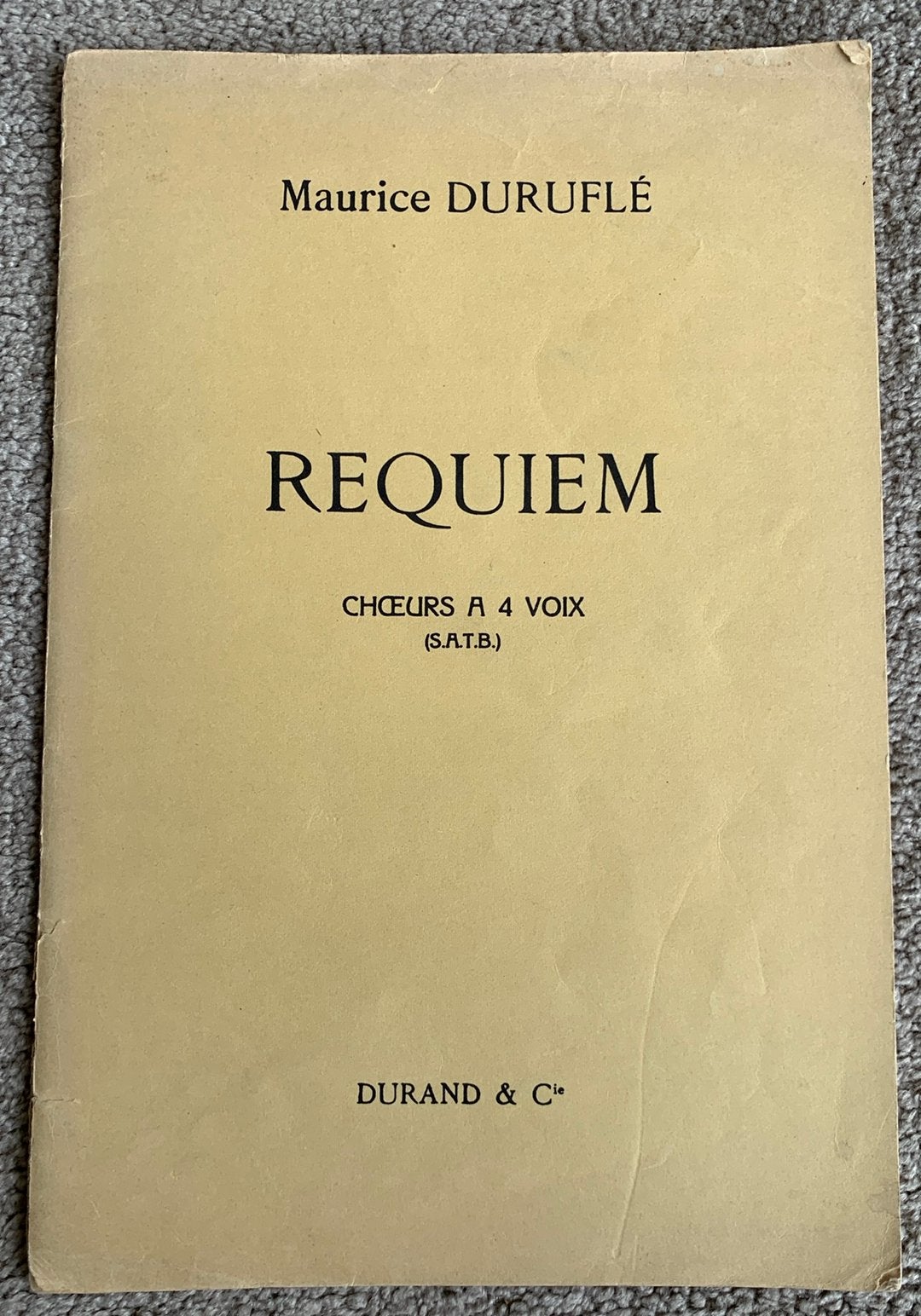 Maurice Duruflé requiem choeurs a 4 voix, Klassiek, Ophalen of Verzenden, Zo goed als nieuw, Koor
