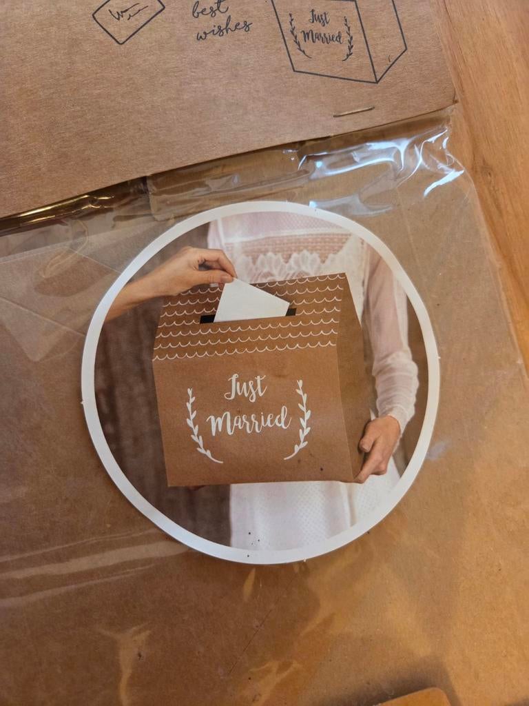 Just Married Cards Box - Bruiloft Kaartendoos, Ophalen of Verzenden, Nieuw, Versiering, Geboorte of Huwelijk
