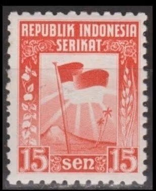 Indonesië 1949 - ZBL 40 - Vlag, klein formaat, Ophalen of Verzenden, Postfris, Zuidoost-Azië