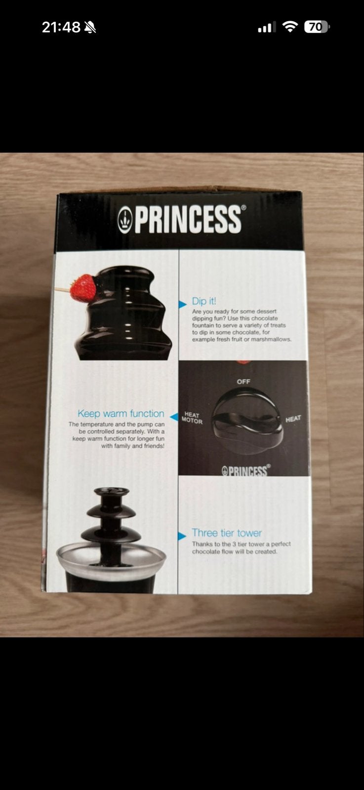 Princess Chocoladefontein - 3 lagen - Zo goed als nieuw, Ophalen, Zo goed als nieuw