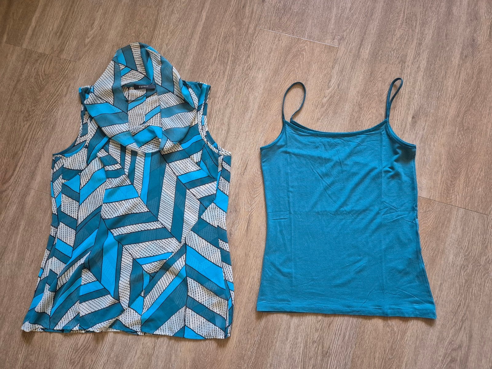 Esprit topje met hemdje - Maat M/L, Blauw, Ophalen of Verzenden, Zo goed als nieuw, Zonder mouw