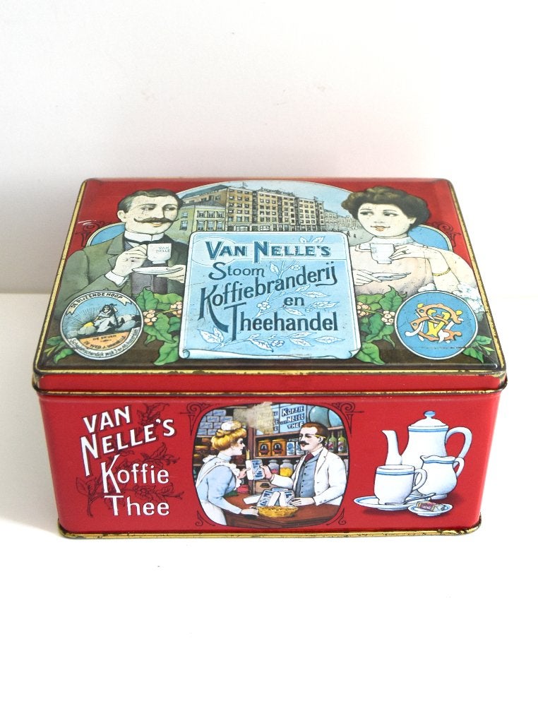 Van Nelle's koffiebranderij & Theehandel blik in goede staat, Verzamelen, Blikken, Ophalen of Verzenden, Gebruikt, Koffie, Van Nelle