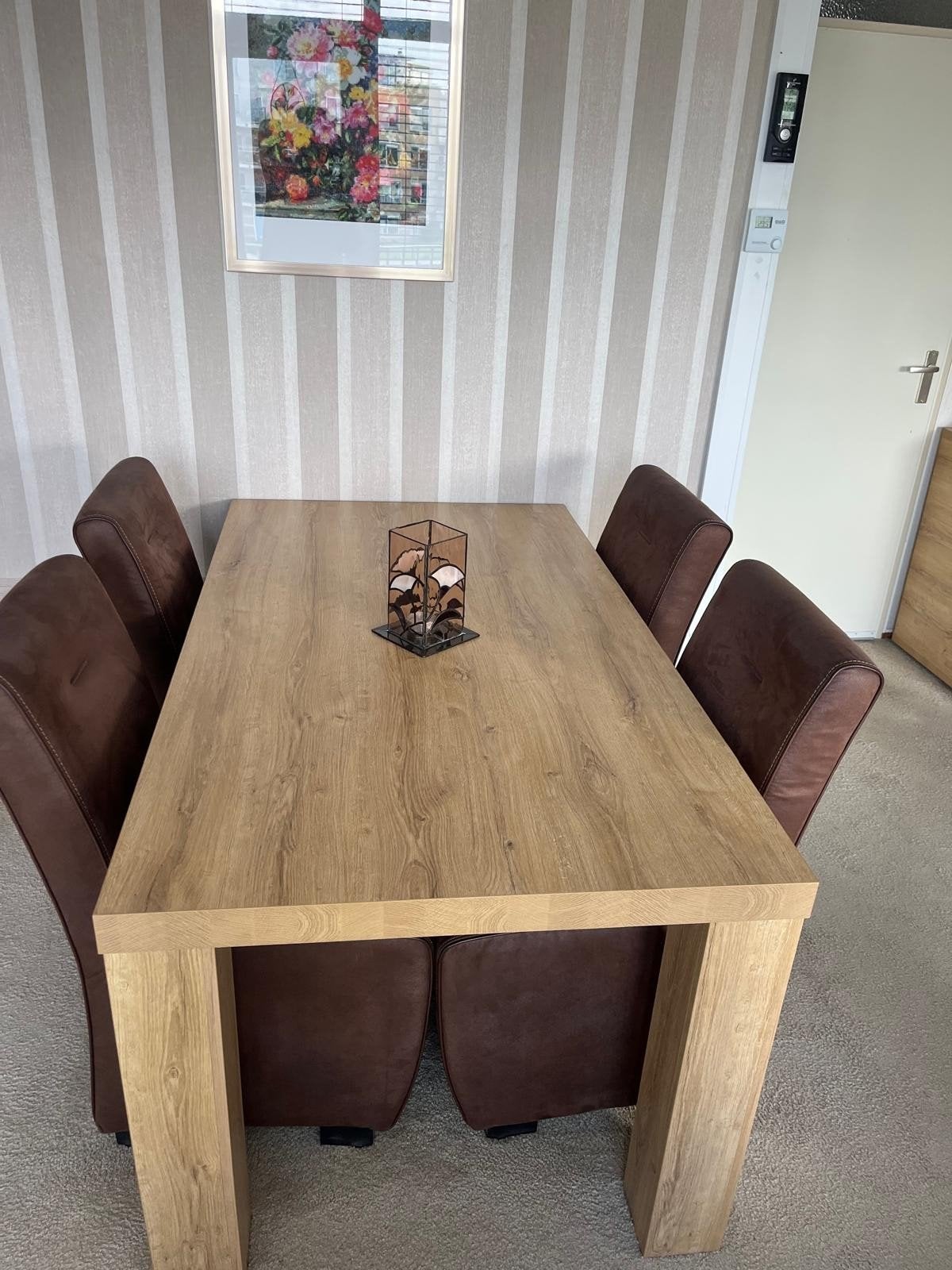 Eethoek met 4 stoelen, Huis en Inrichting, Ophalen, Gebruikt, 4 tot 6 stoelen