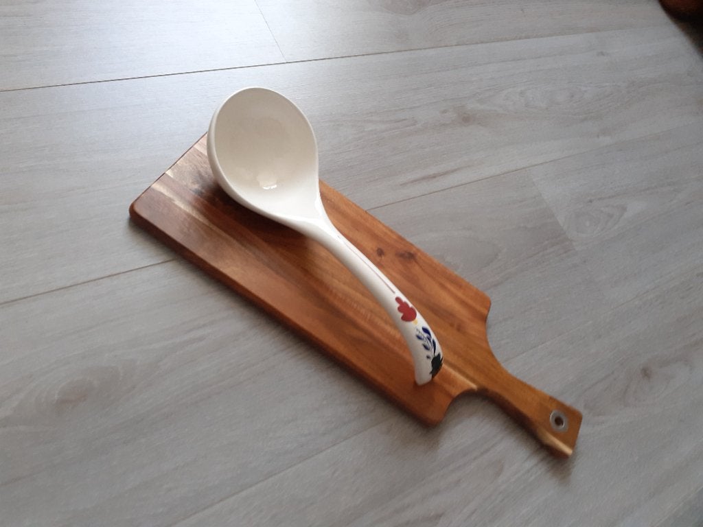 Stenen scheplepel met kaasplankje, Ophalen, Snij-/serveerplank, Zo goed als nieuw, Steen/keramiek