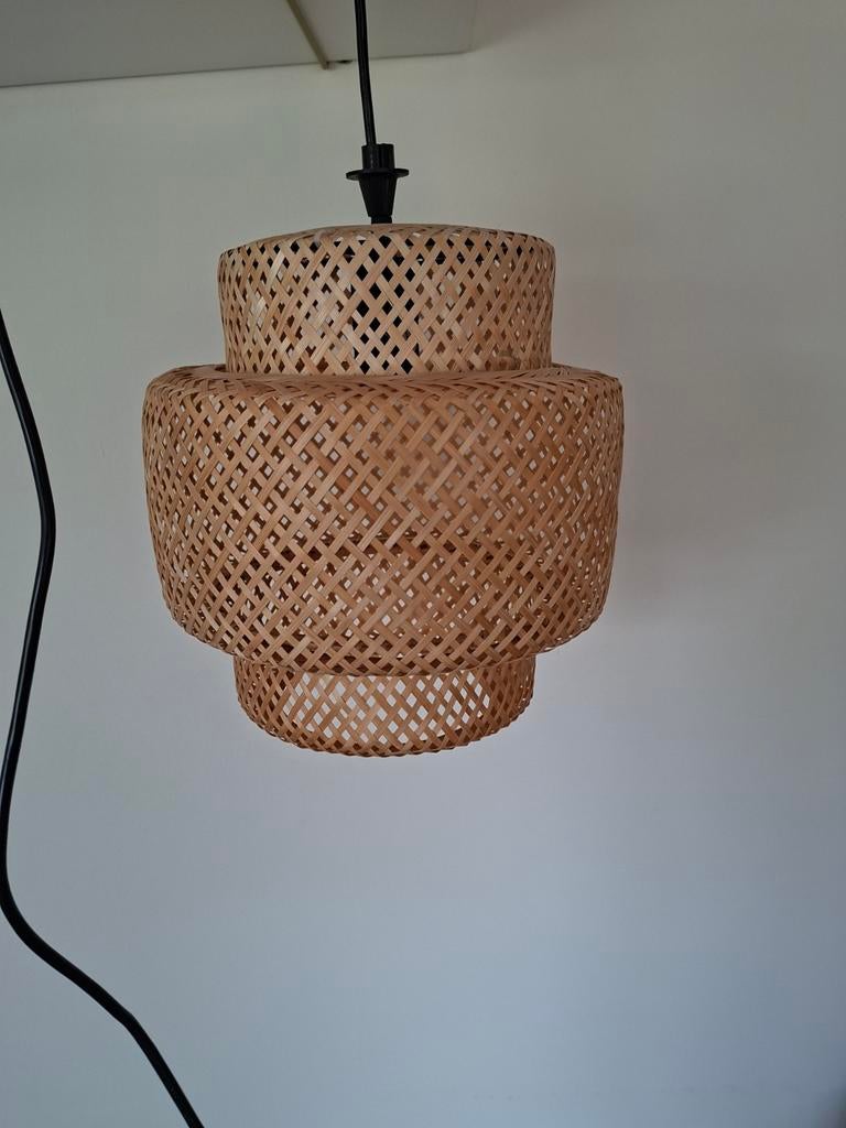 Sinnerlig Hanglamp Bamboe Handgemaakt 27cm, Bohemian, Scandinavisch, Natuurlijk, Ophalen of Verzenden, Zo goed als nieuw, Minder dan 50 cm