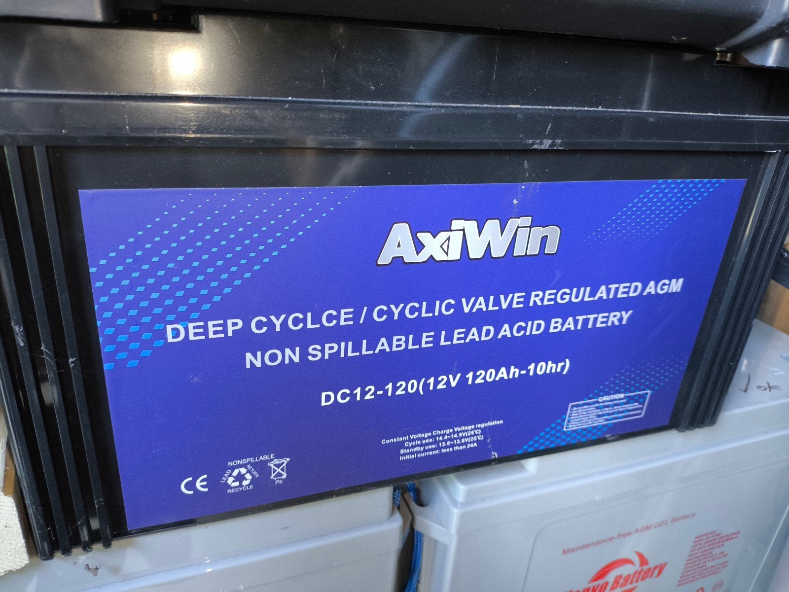 AxiWin Deep Cycle AGM Accu 12V 120Ah, Ophalen of Verzenden, Nieuw, Elektrisch