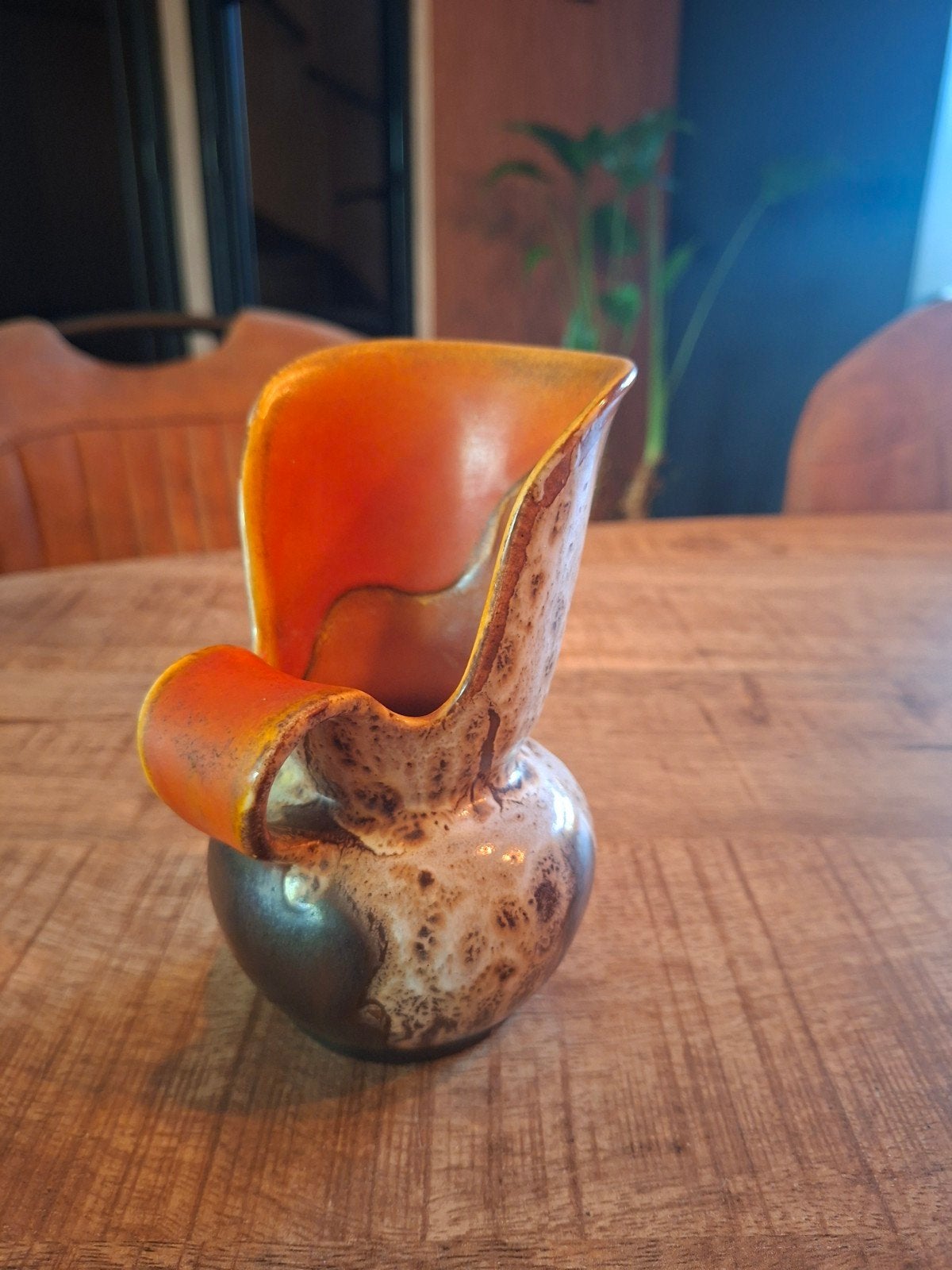 Vintage West Germany Keramiek Vaasje - Fat Lava Stijl, Ophalen of Verzenden