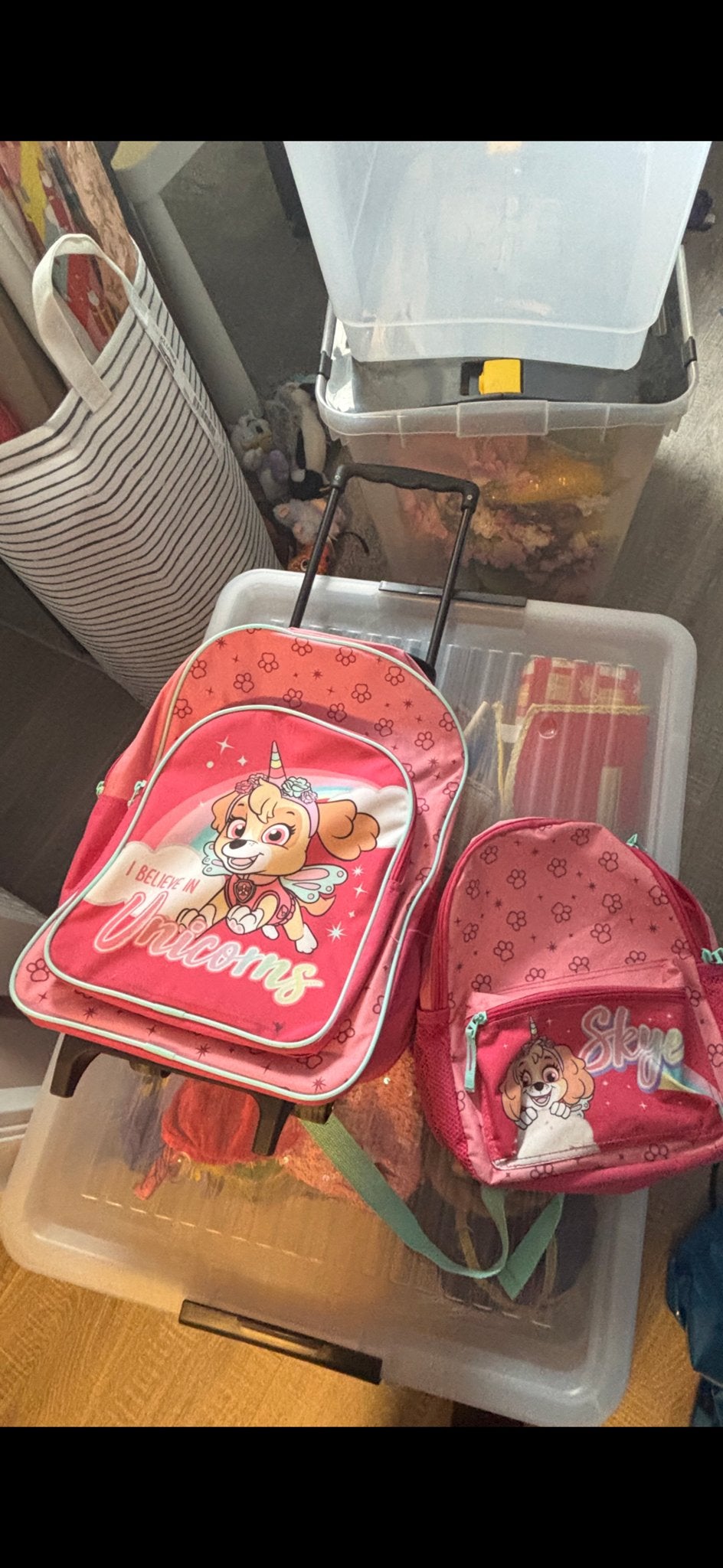 Paw Patrol Skye Trolley Rugzak & Kleine Rugzak Set, Ophalen of Verzenden, Gebruikt, Roze, Overige merken