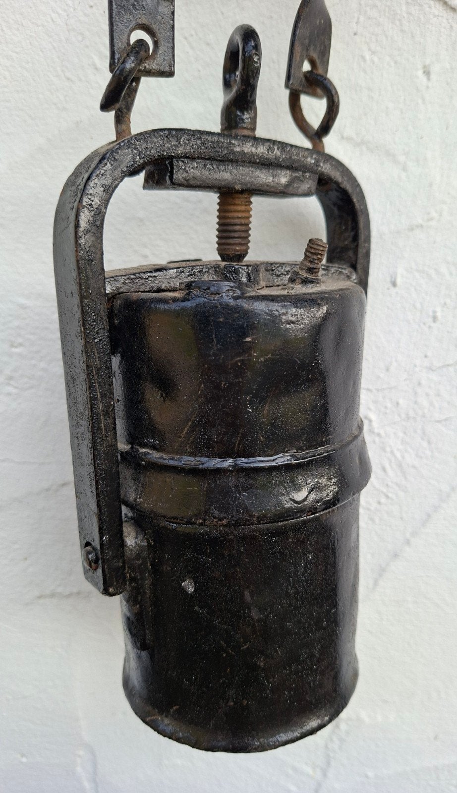 Oude carbidlamp, gebruikt in bunkers en mijnen, Ophalen of Verzenden, Overige soorten, Overige gebieden, Overige typen
