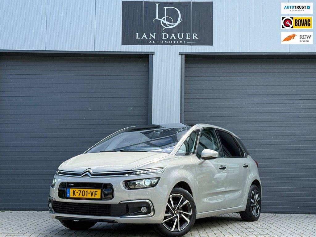 Citroen C4 Picasso 1.2 NARDO GREY / VOL / AUTOMAAT / TREKHAK, Auto's, Citroën, Gebruikt, 1199 cc, C4 (Grand) Picasso, Leder