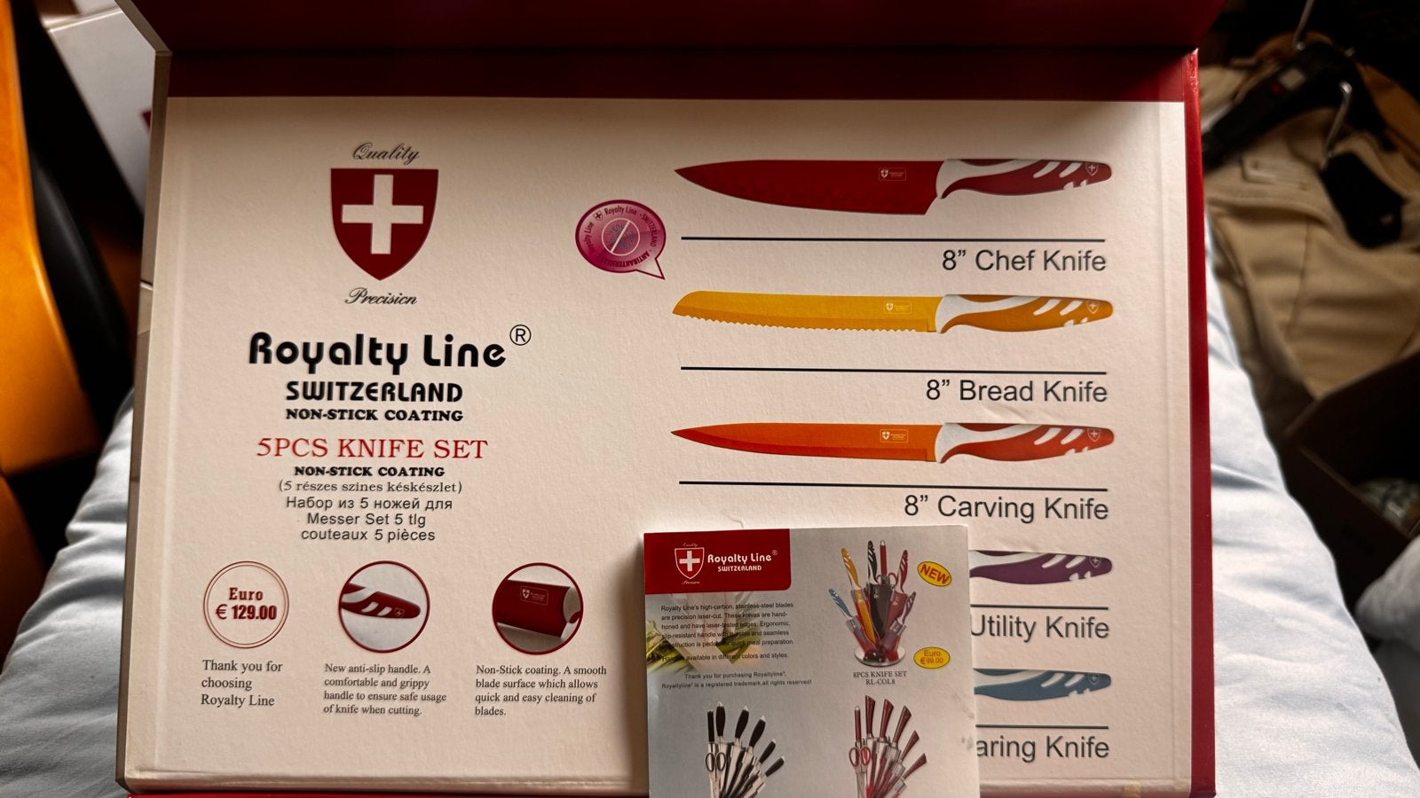 Royalty Line Zwitserland 5-delige Messenset met dunschiller, Ophalen, Overige typen, Nieuw, Meerkleurig