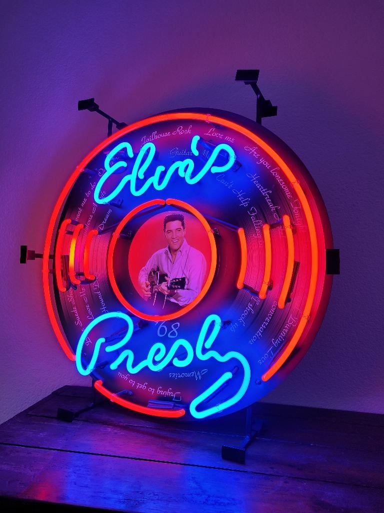 Elvis Presley neon lamp div. neonverlichting sixties fifties, Ophalen, Zo goed als nieuw, Lichtbak of (neon) lamp