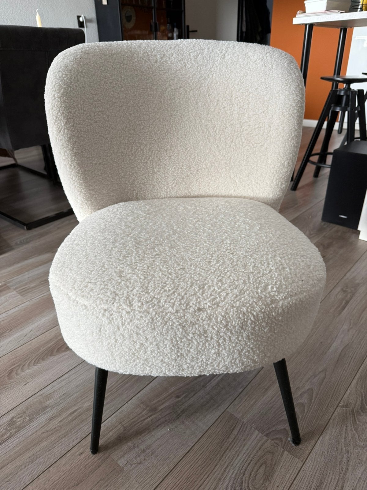 Witte teddy fauteuil 77x69x60, Huis en Inrichting, Stoelen, Ophalen, Zo goed als nieuw, Wit, Eén