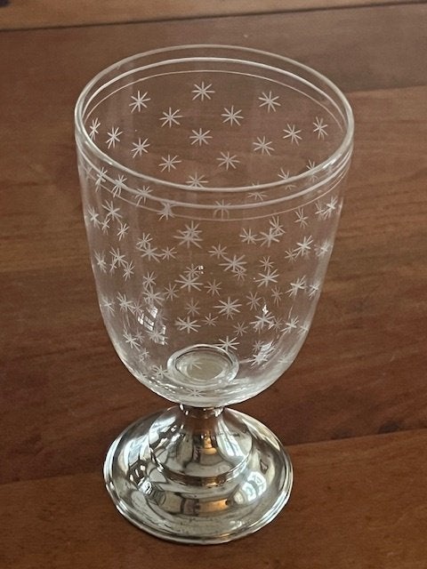 GELEGENHEIDS GLAS (GROOT MODEL) ZILVEREN VOET, Verzenden, Zilver