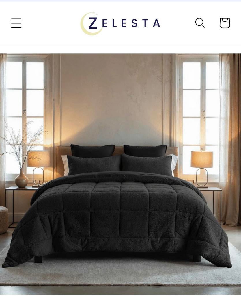 Zelesta teddy dekbed all in one Antraciet Nieuw, Ophalen, Overige kleuren, Deken of Dekbed, Nieuw