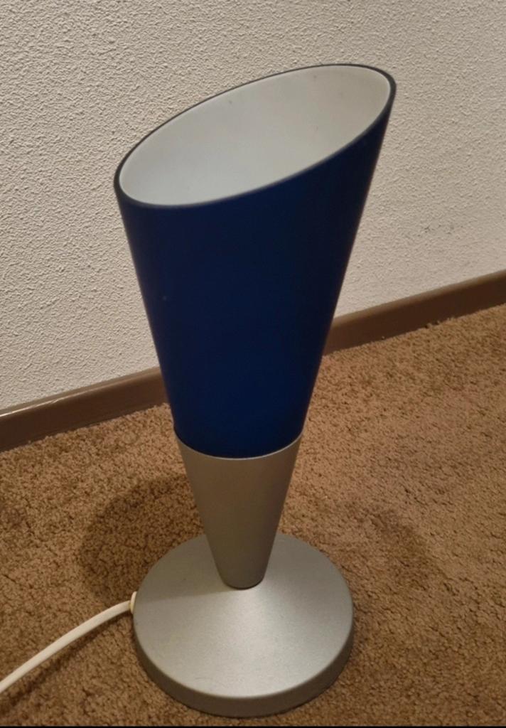 Ikea Kryolit tafellamp retro vintage blauw, Ophalen of Verzenden, Zo goed als nieuw, Glas
