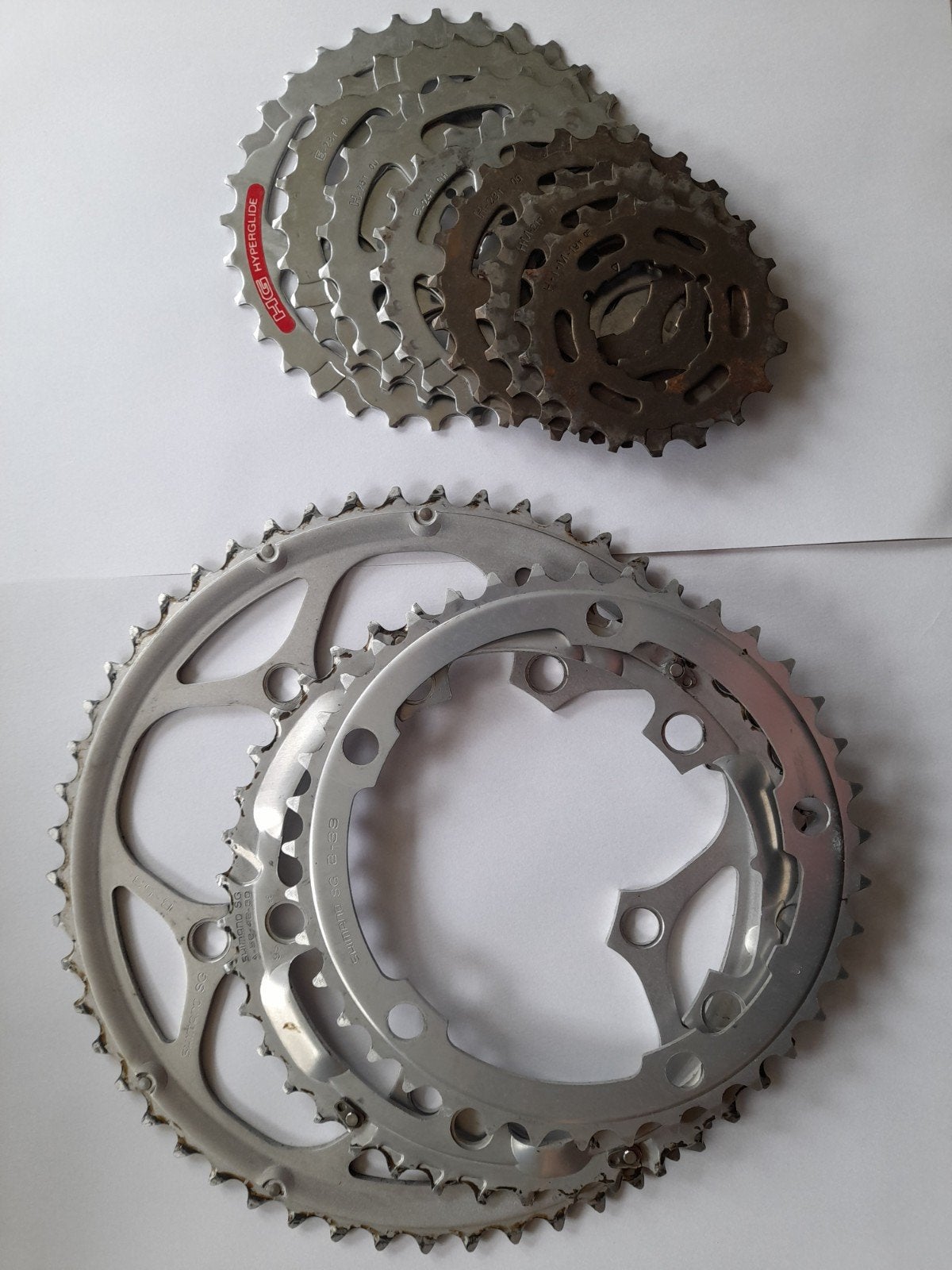 Shimano set kettingbladen + cassette, Ophalen of Verzenden, Zo goed als nieuw
