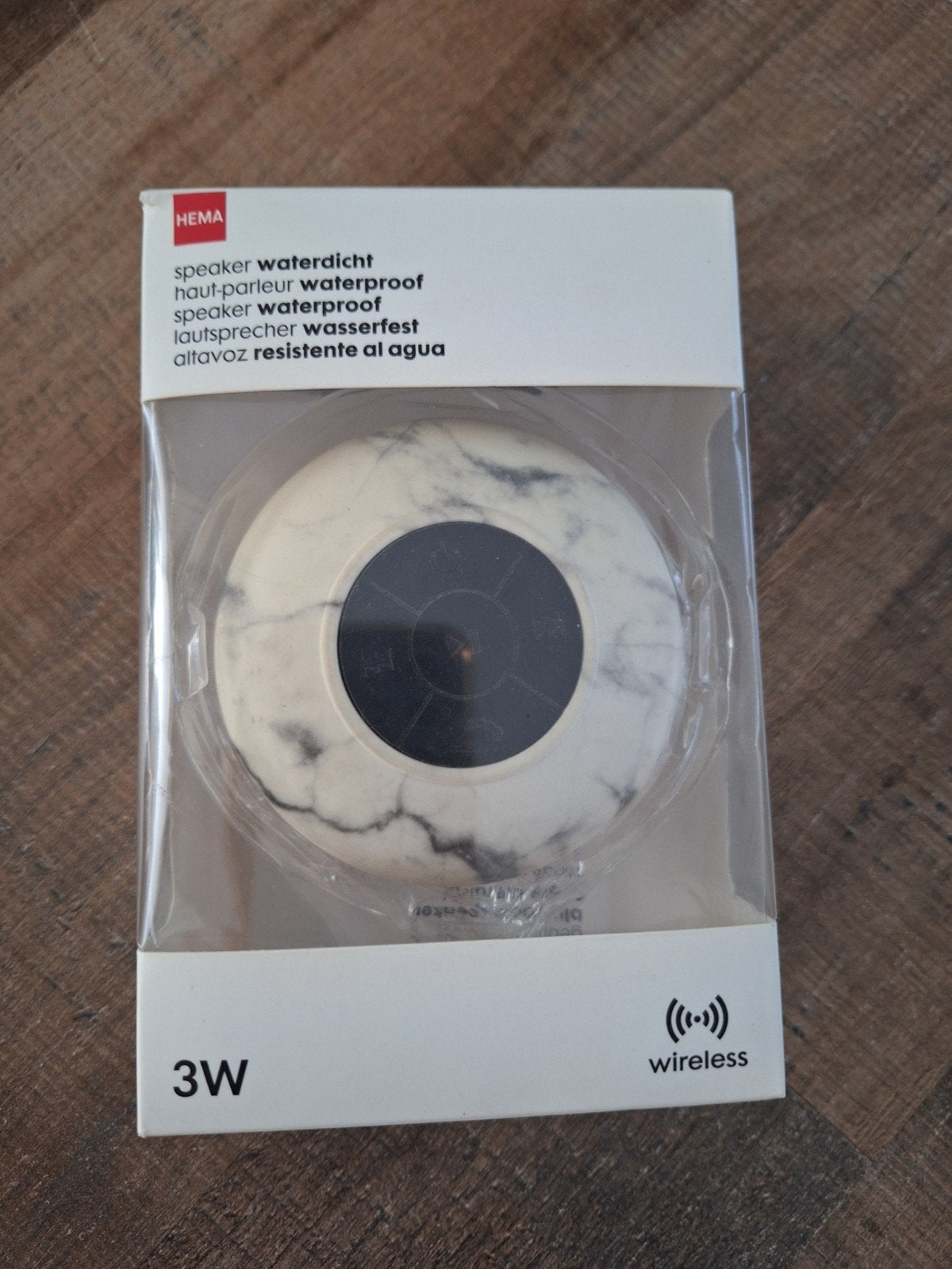 HEMA Draadloze Waterdichte Speaker - Marmerlook 3W, Audio, Tv en Foto, Luidsprekers, Nieuw, Ophalen of Verzenden, Draagbare speaker