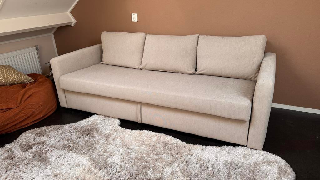 Lichtgrijze Friheten slaapbank - IKEA, Ophalen, Tweepersoons, Zo goed als nieuw, Overige maten