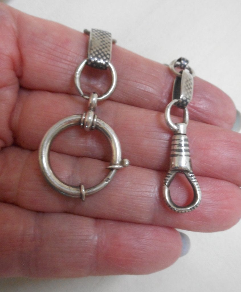 Zilveren antieke horloge ketting nr.1439, Verzenden, Zilver, Overige merken