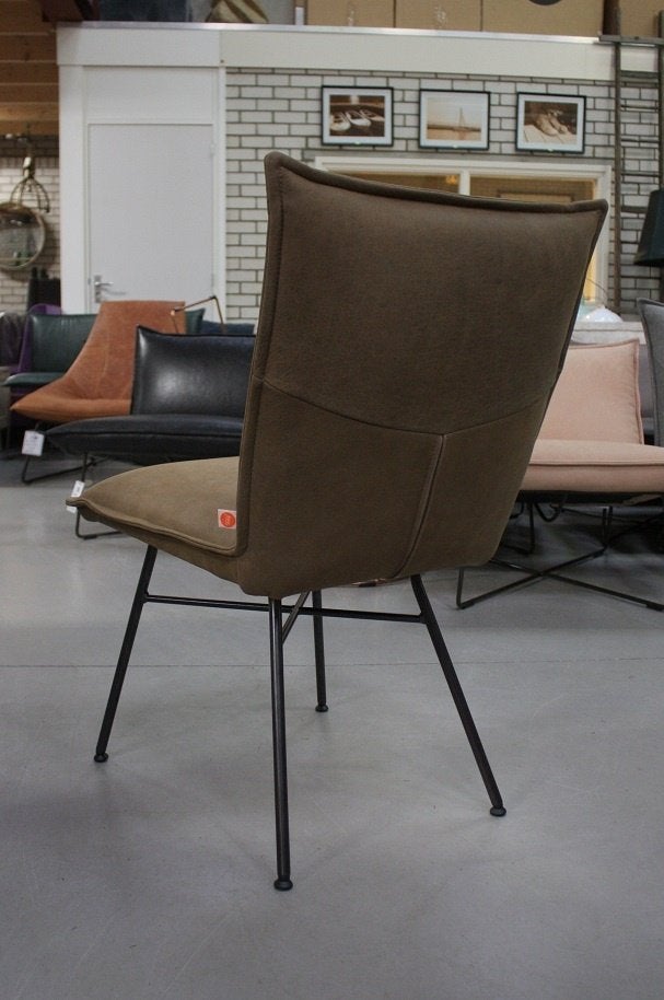 Luxe eetkamerstoel SANNE Jess Design leer Aurula Bisque, Ophalen, Bruin, Zo goed als nieuw, Eén