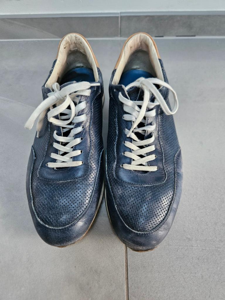 Giorgio sneakers maat 43 - Blauw leer, Blauw, Giorgio, Ophalen of Verzenden, Gedragen