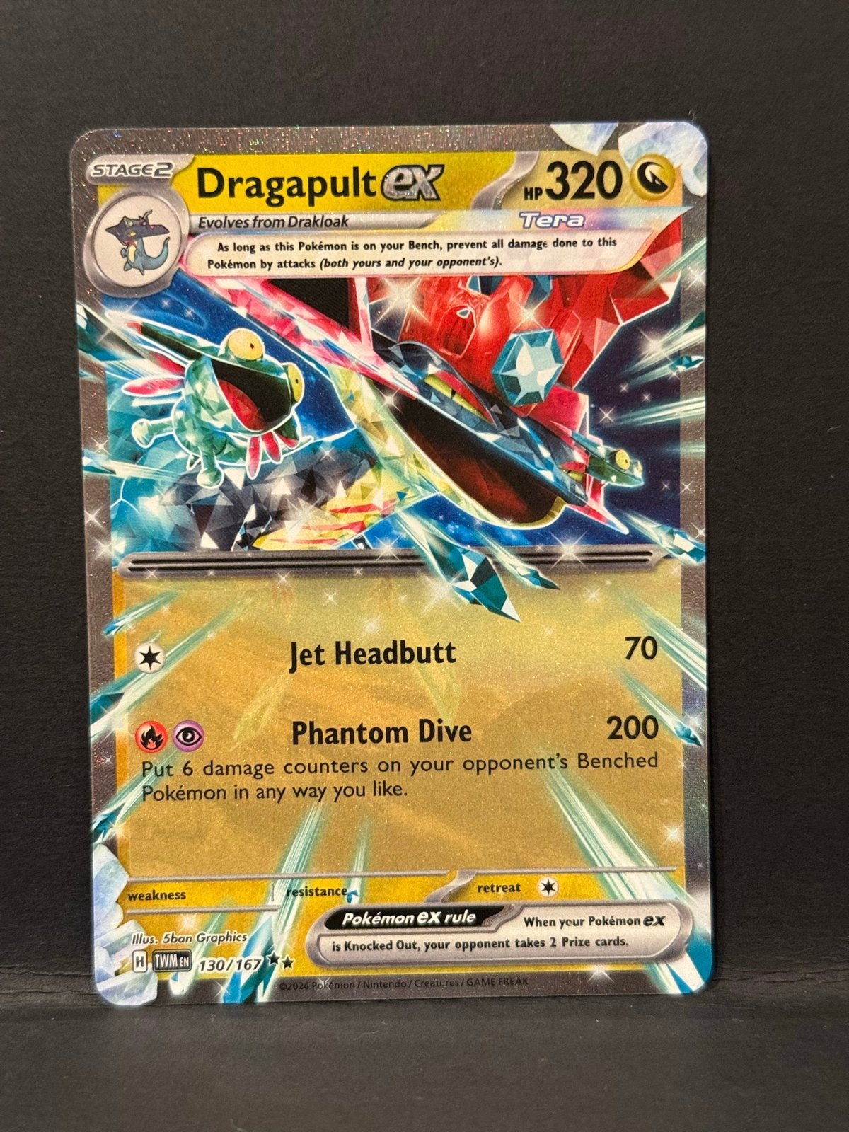 Dragapult ex Tera Pokémon kaart 130/167 TWM EN, Ophalen of Verzenden, Zo goed als nieuw, Losse kaart