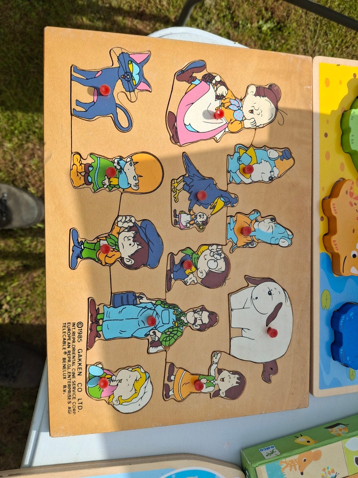 Vintage Houten Puzzel Gakken 1985 - Diverse Figuren, Ophalen of Verzenden
