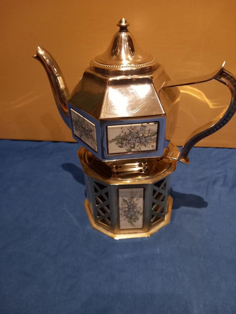Pako Rhenen vergeet-mij-niet theelichtje met theepot, Ophalen of Verzenden