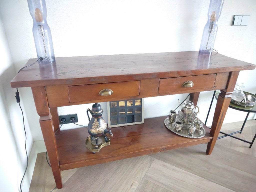 Sidetable, Ophalen, 100 tot 150 cm, Koloniaal, Eikenhout