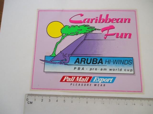 sticker oud WINDSURF Surf Aruba Worldcup Pba surfing board, Verzenden, Zo goed als nieuw, Bedrijf of Vereniging