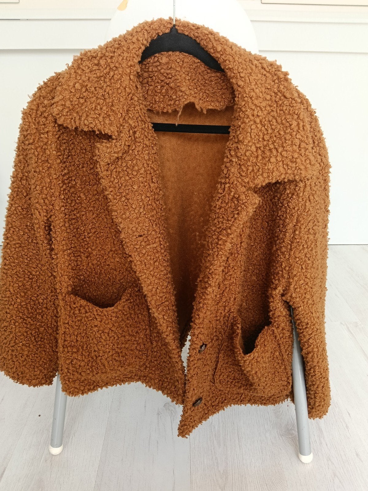 Trendy teddy jas voor dames - Maat M, Ophalen of Verzenden, Zo goed als nieuw, Maat 38/40 (M), Bruin