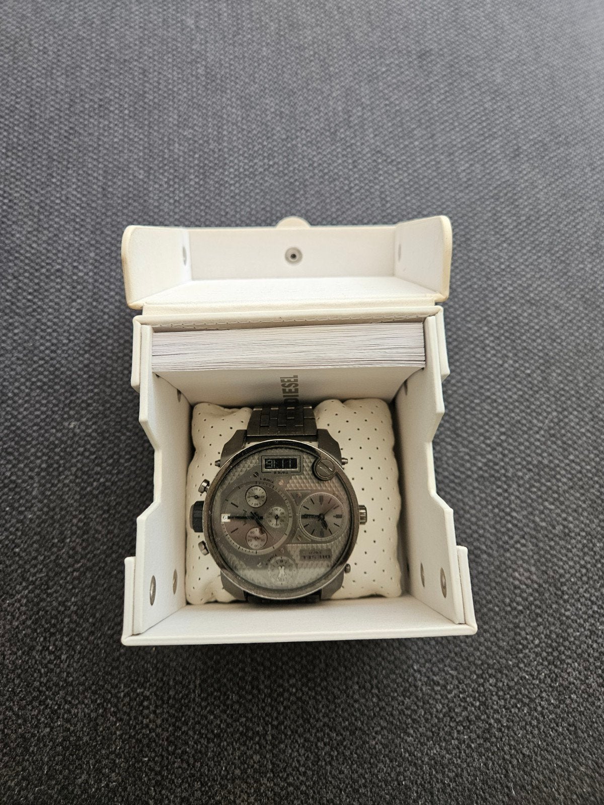 Diesel DZ7247 Chronograph Big Daddy Horloge, Sieraden, Tassen en Uiterlijk, Horloges | Heren, Overige merken, Staal, Gebruikt