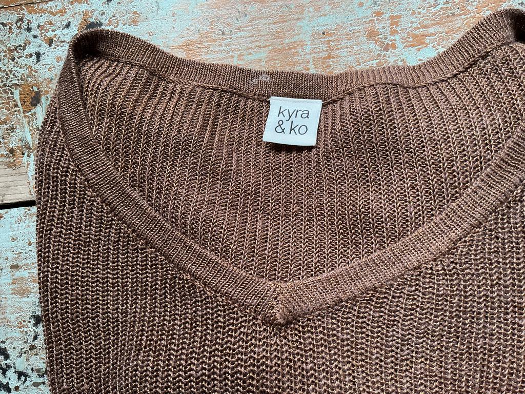 Kyra & Co zomertrui maat 38, linnen/viscose, Ophalen of Verzenden, Gedragen, Maat 38/40 (M), Bruin