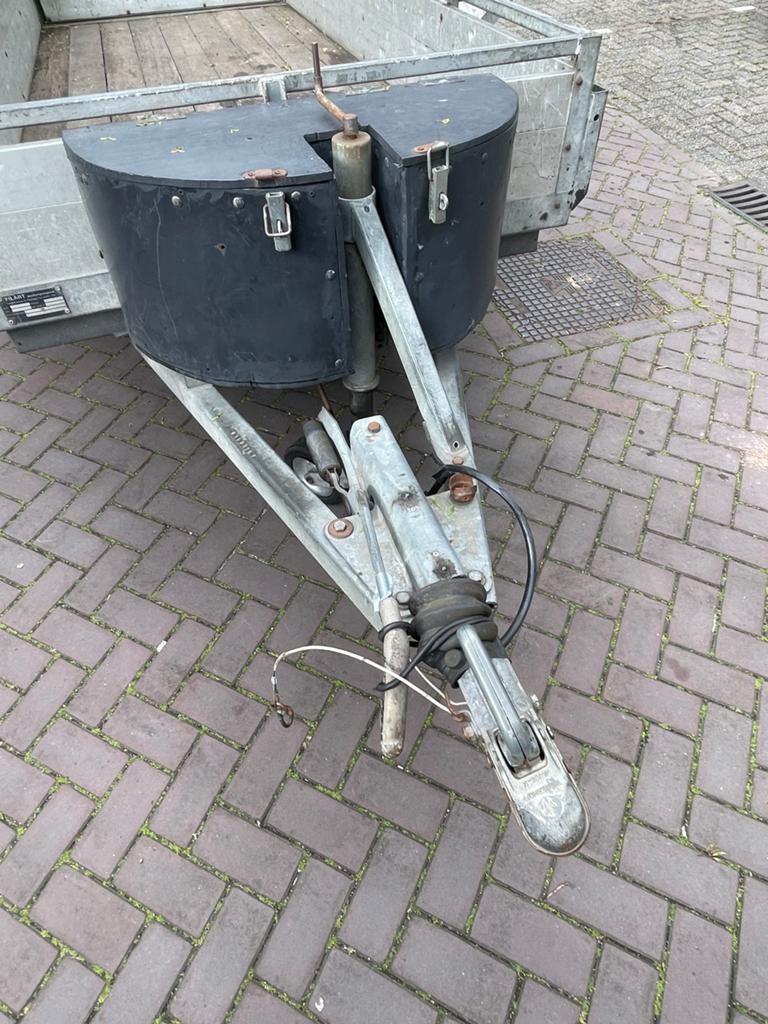 Dieplader machinetransporter met rijplaten en 2000kg laadver, Ophalen, Gebruikt